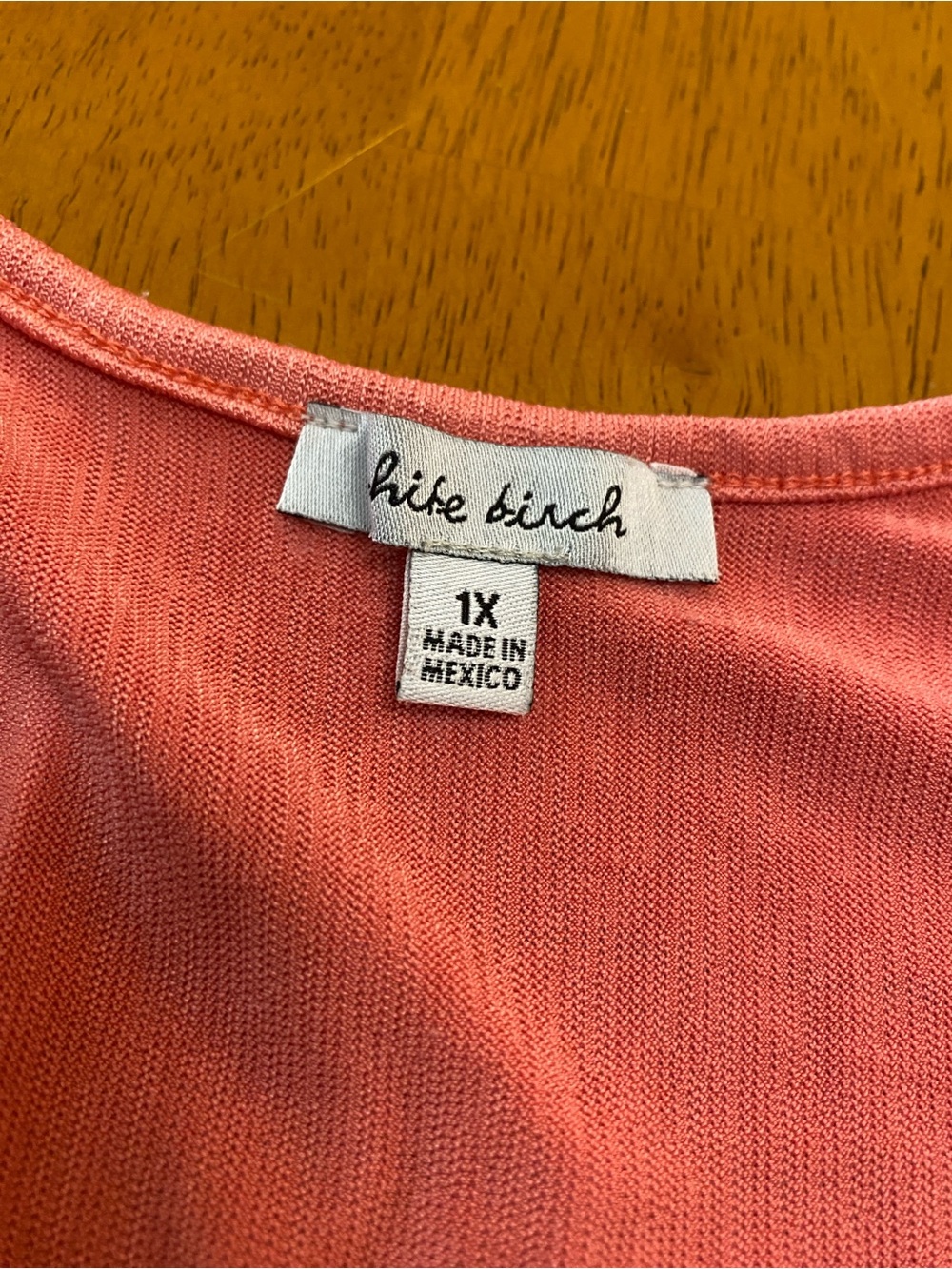 White Birch - Wrap Peplum Top, Coral, Sz 1X - Picture 2 of 10